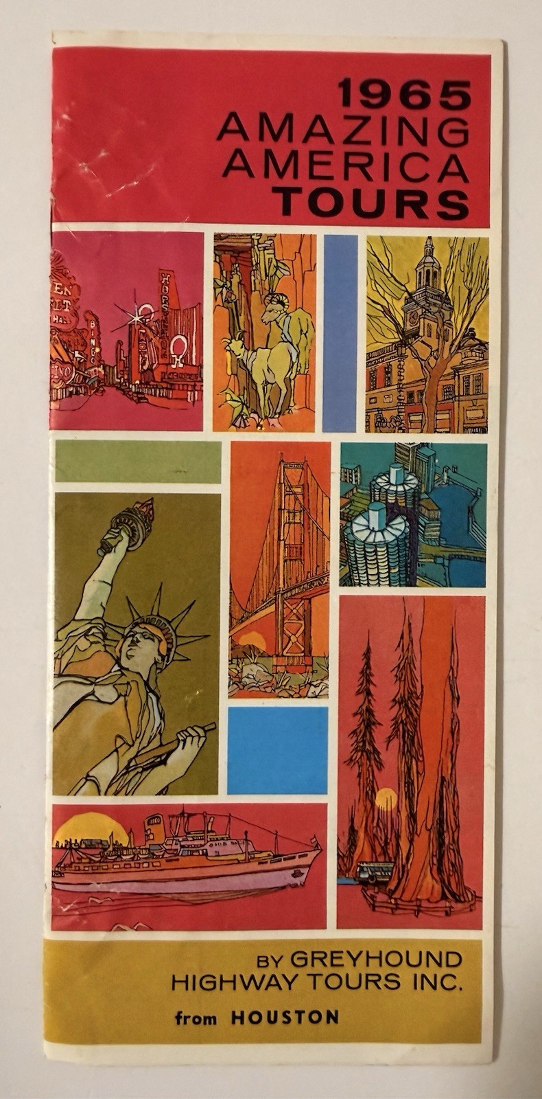 Vintage 1965 Amazing America Tours By Greyhound Highway Tours Brochure
