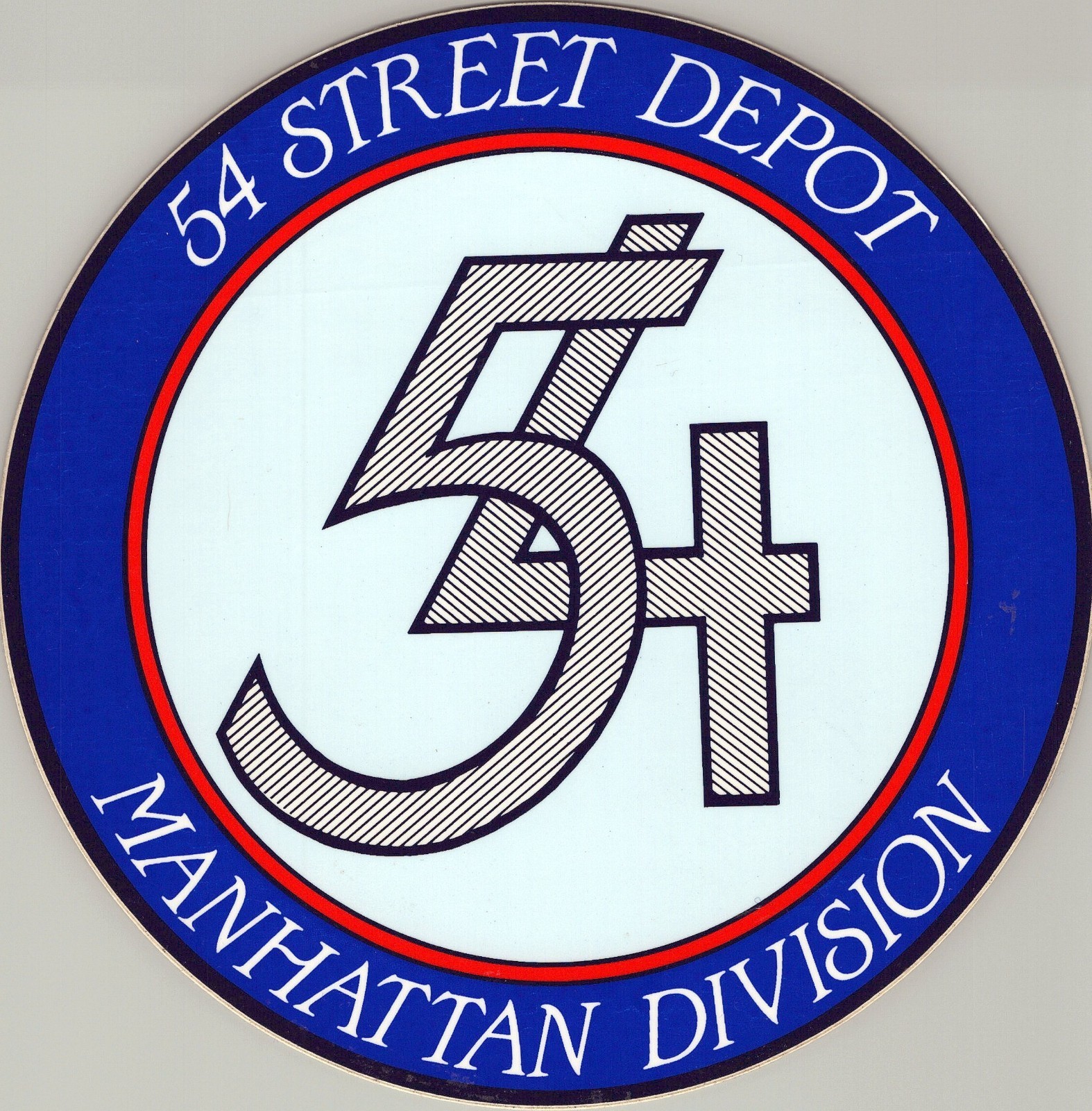NYCTA NYC BUS DECAL STICKER 54th STREET DEPOT MANHATTAN DIVISION NY TA MTA 7.5”