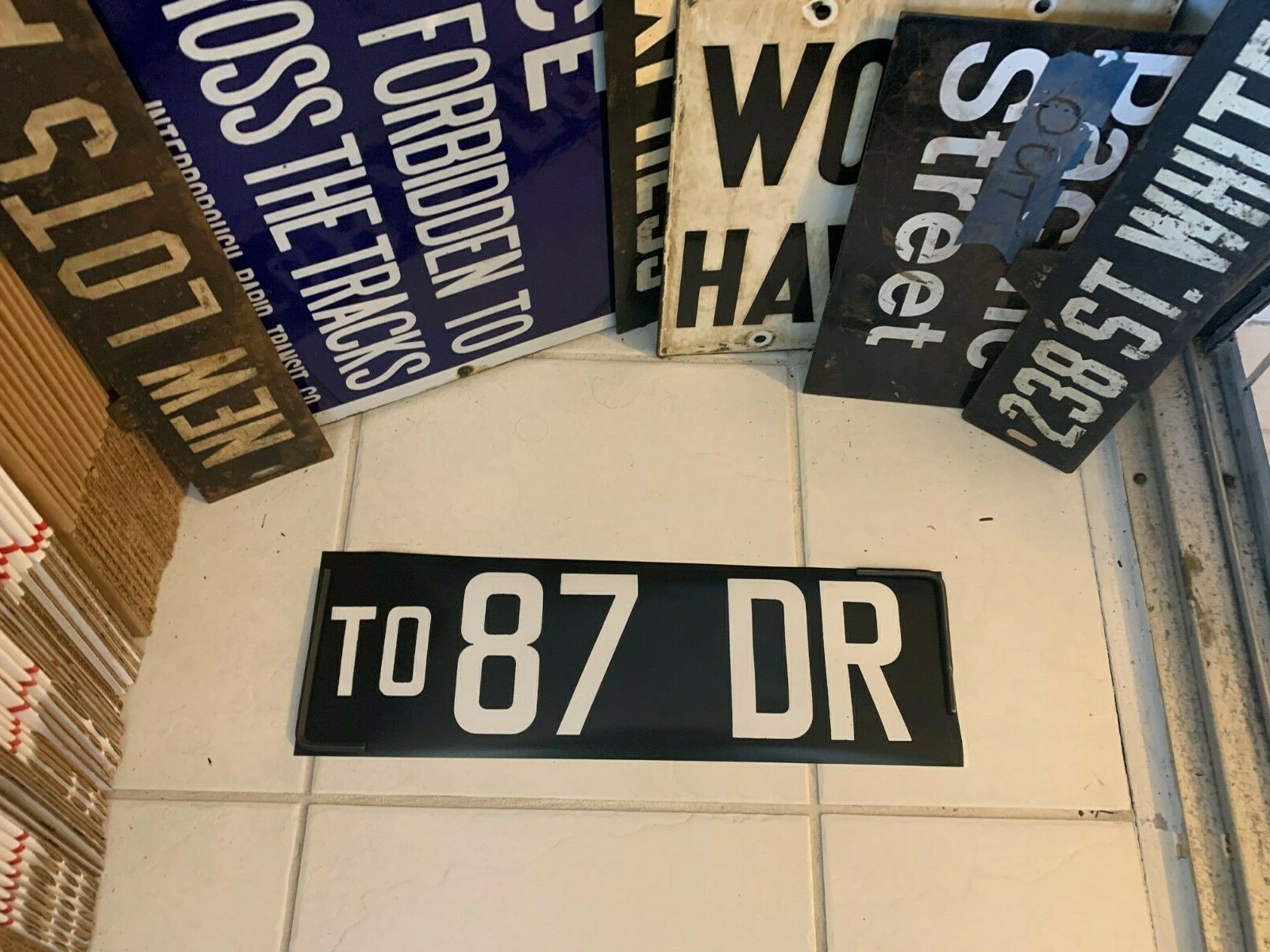 NY NYC BUS ROLL SIGN QUEENS 87 DRIVE JAMAICA AVE FLORAL PARK COMMONWEALTH BLVD.