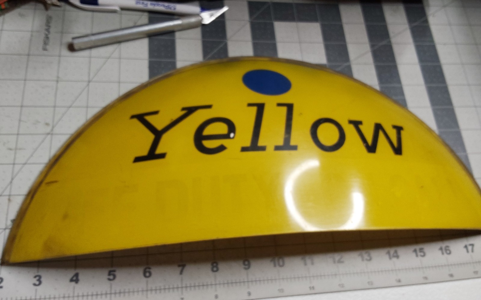 Blue Dot Yellow Taxi Cab Roof Light Top Sign