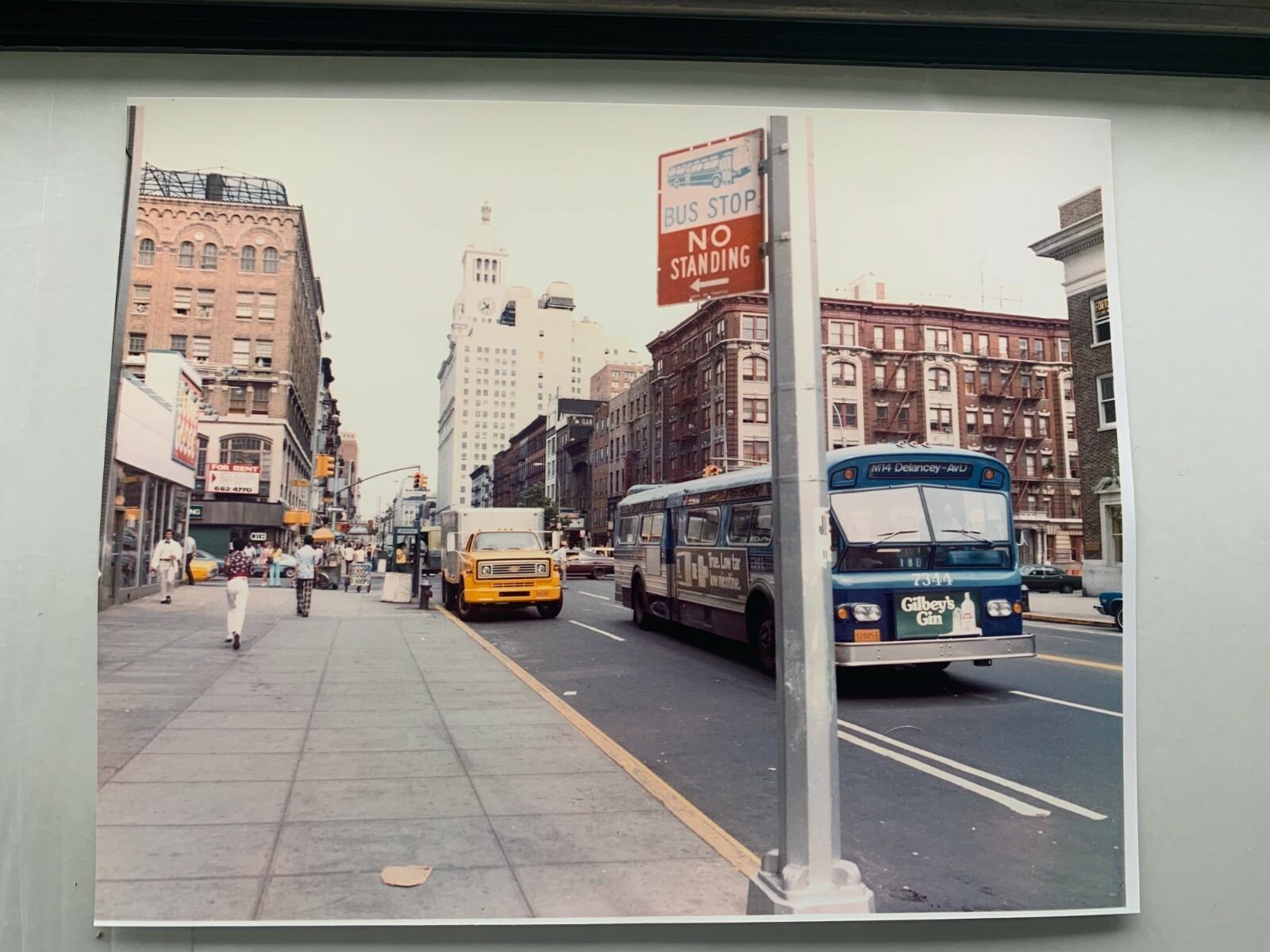 REPRINT COPY 8X10 NY NYC BUS DELANCEY 2ND AVENUE 14TH STREET 1974 B&W PHOTOGRAPH
