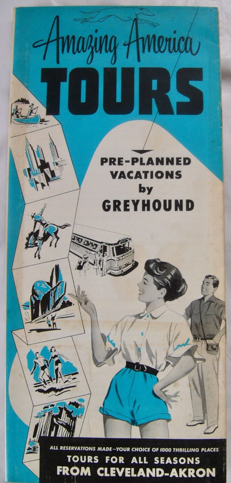 Amazing American Tours Pre Planned Vacations by Greyhound Brochure 1954