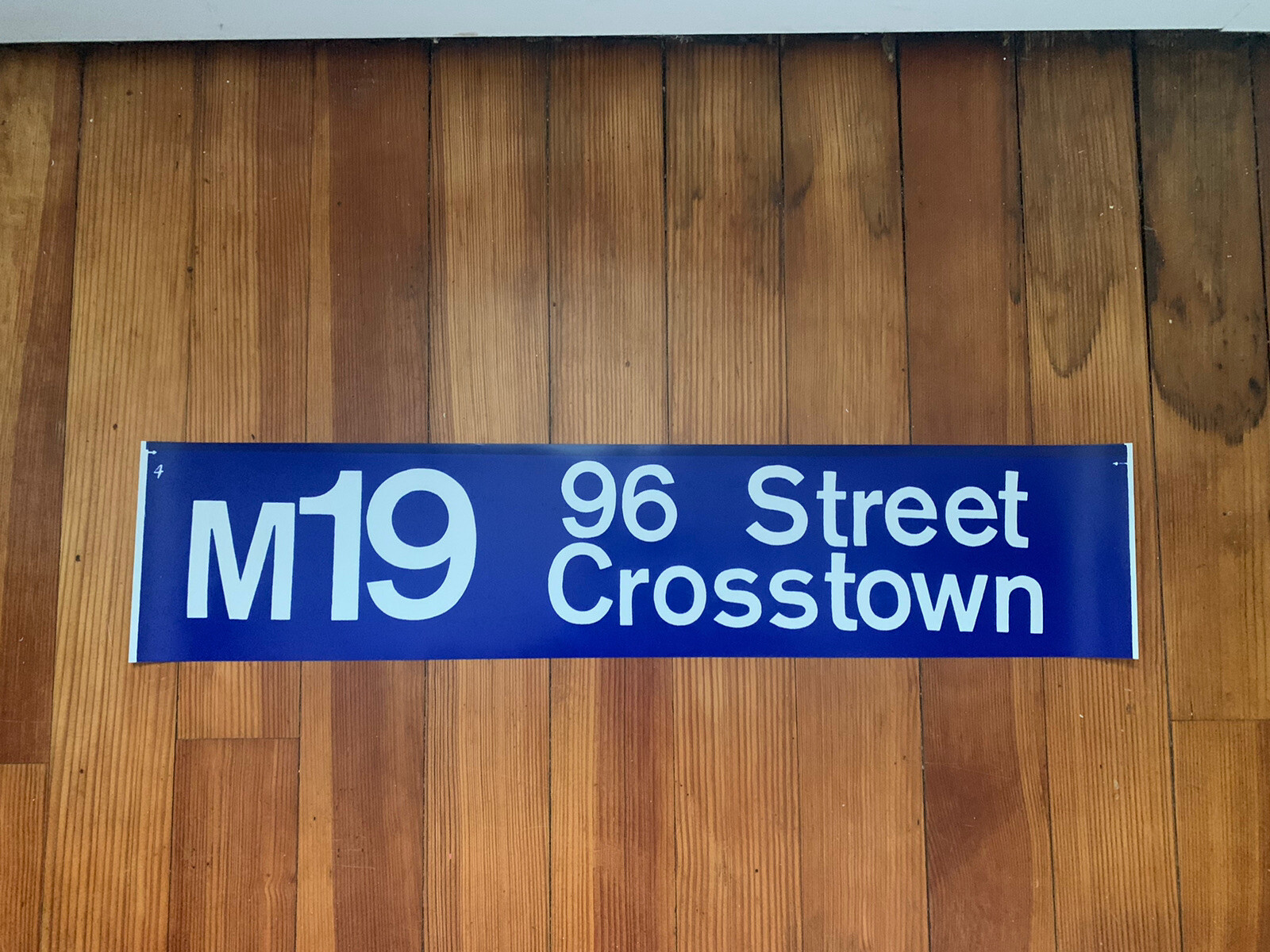NY NYC BUS ROLL SIGN 1974 GM M19 96 STREET CROSSTOWN UPPER EAST WEST MANHATTAN