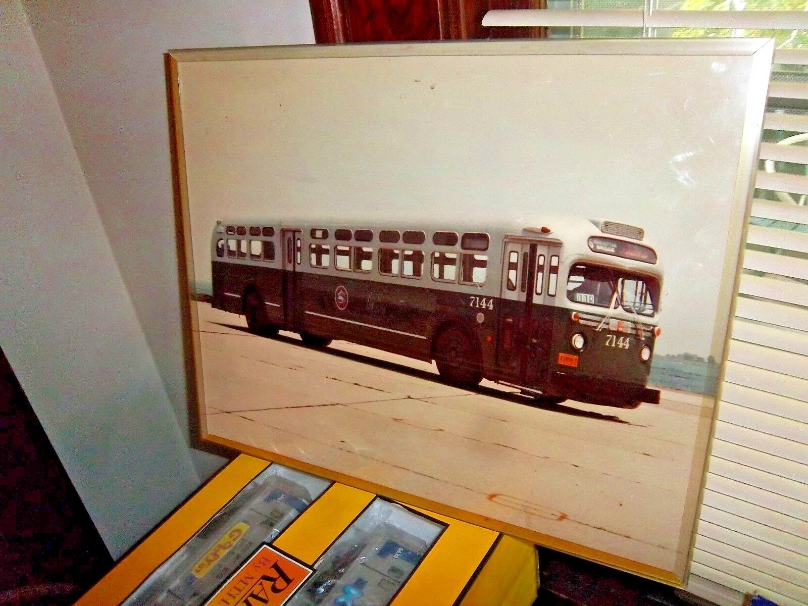 ORIGINAL KODAK 20X16 NYC GM BUS 7144 MANHATTAN BRIDGE NY NEW YORK PHOTOGRAPH NOS