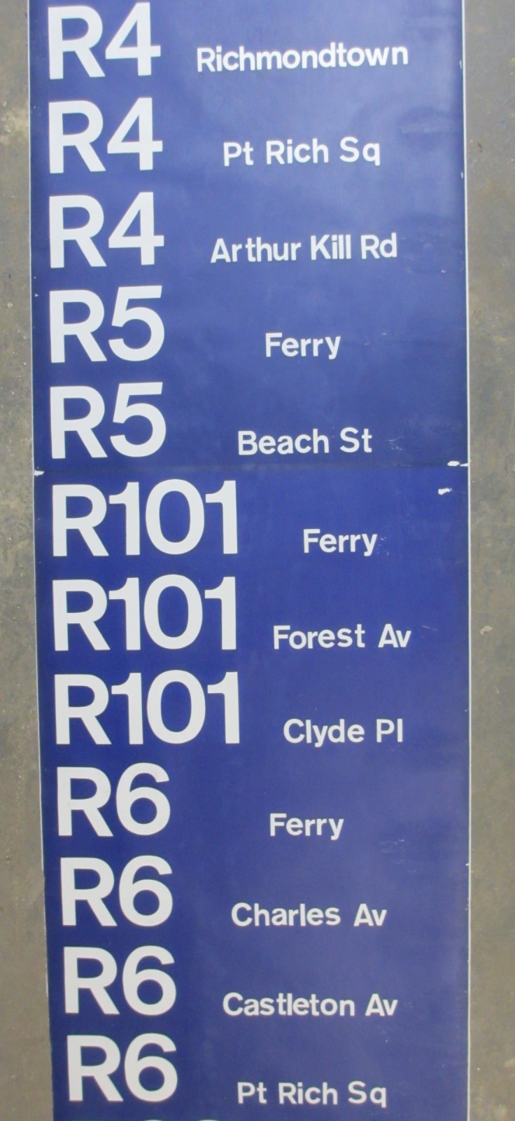Vintage 1973 Staten Island Castleton Depot Bus Roll Sign Ferry New York City NY