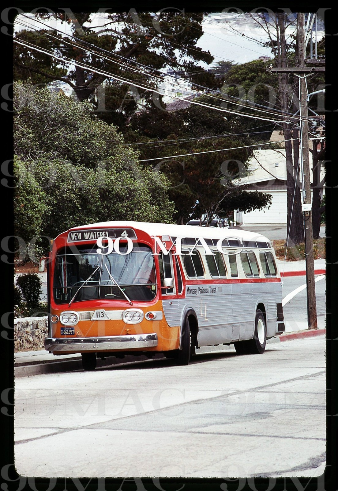 MPT-JPA. GM COACH BUS #113. Monterey (CA). Original Slide 1975. (H)