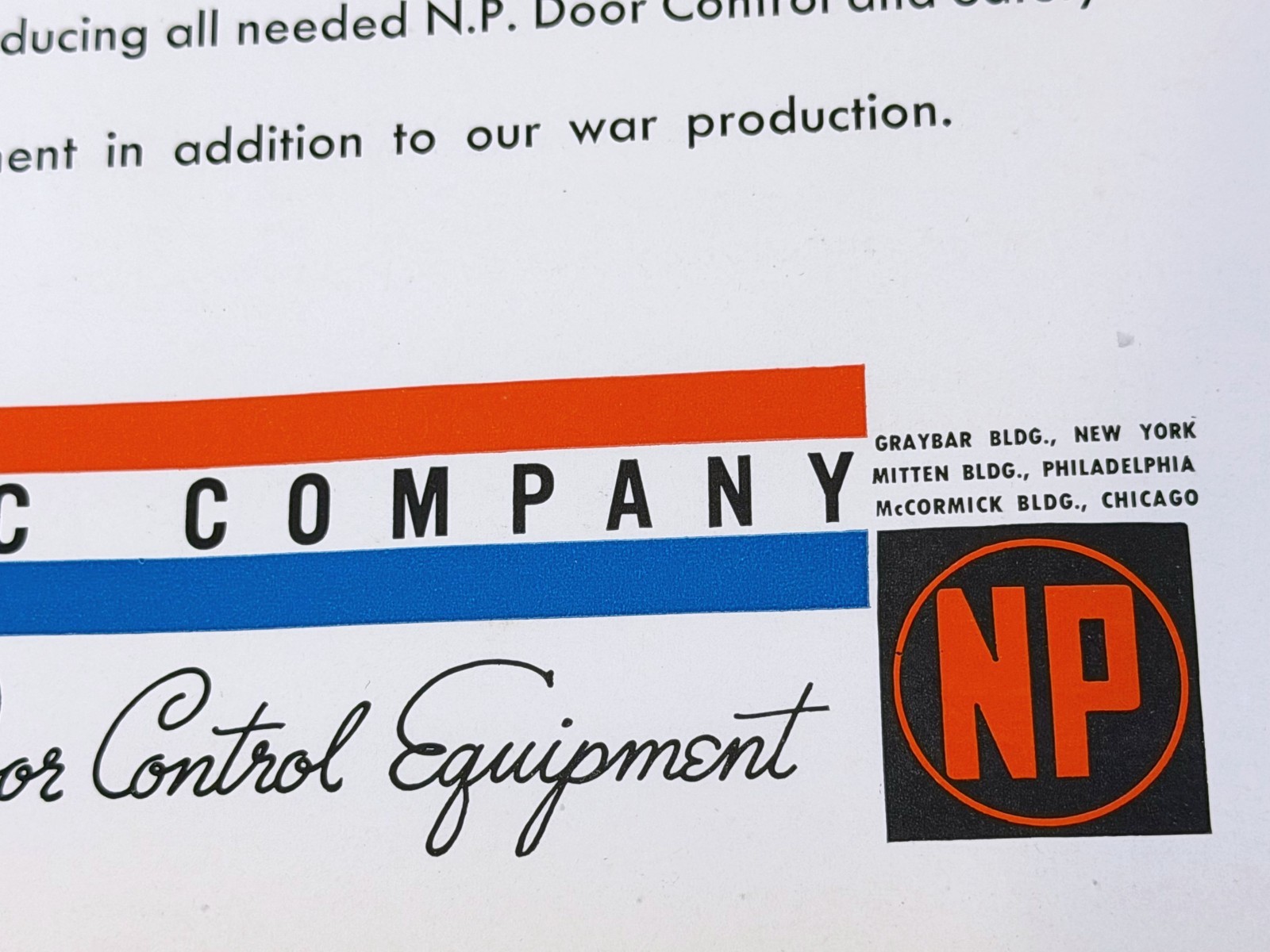 1940s NATIONAL PNEUMATIC Co WWII Ad Door Control Transit Industry War uncle sam