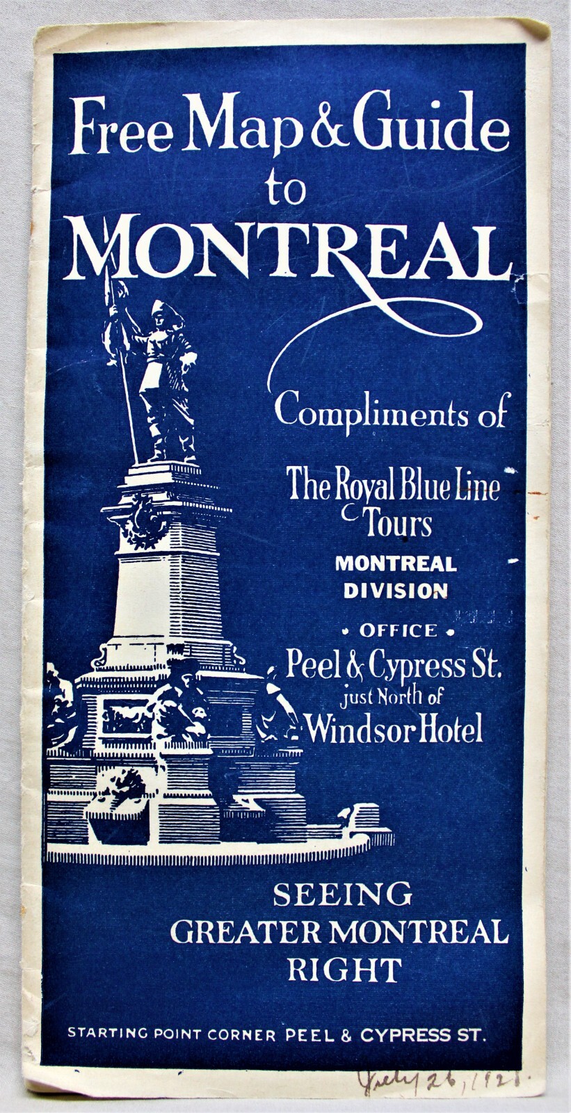 THE ROYAL BLUE LINE BUS TOURS BROCHURE MONTREAL QUEBEC CANADA 1928 VINTAGE