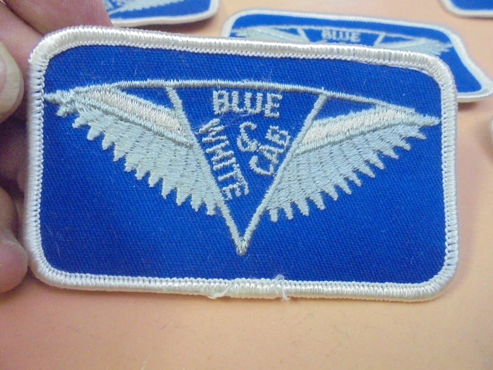 Vintage Lot of Five Blue and White Cab Patches