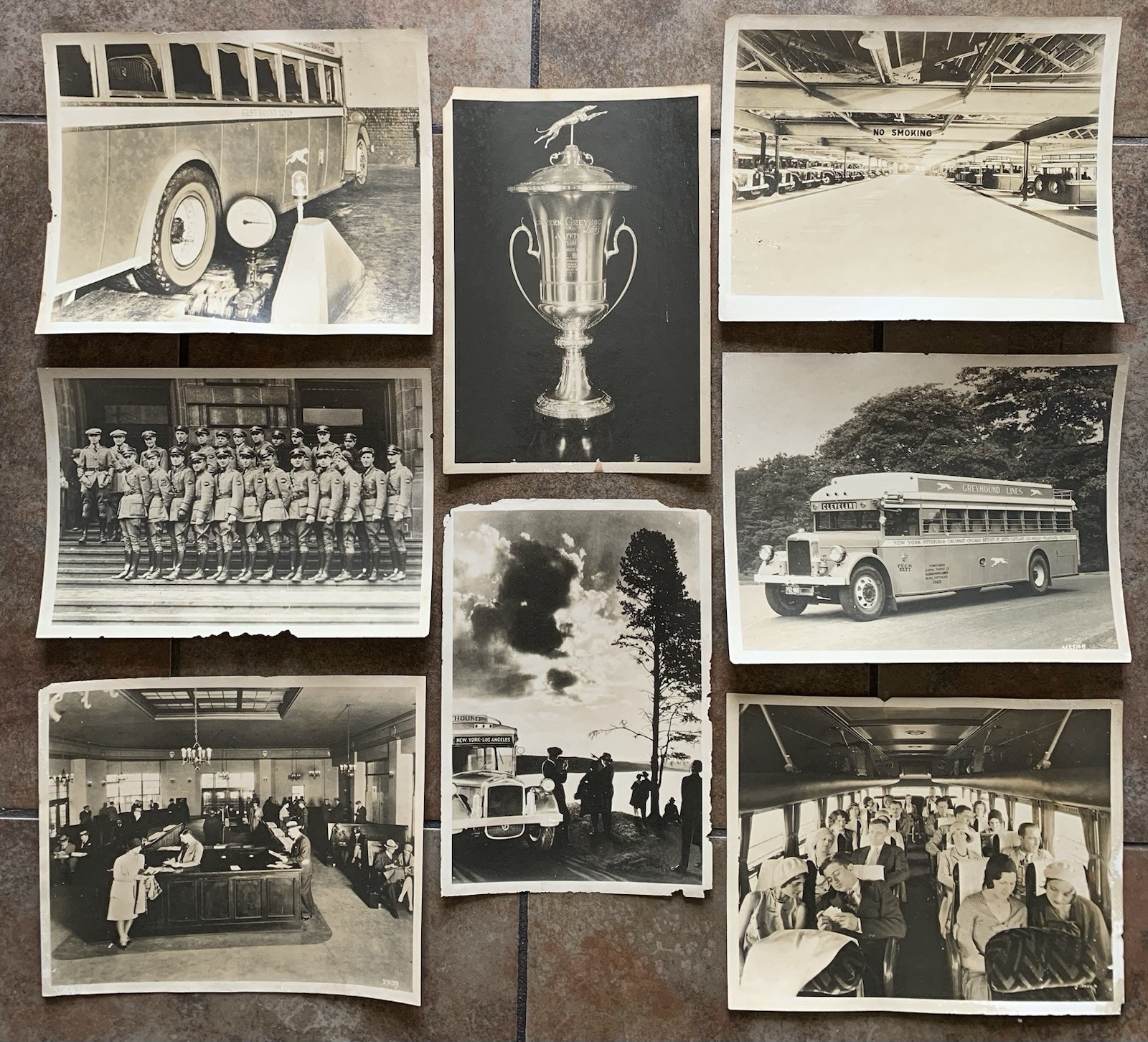 Vintage Original 1931 Greyhound Bus x8 Period Photo Collection Drivers Terminal