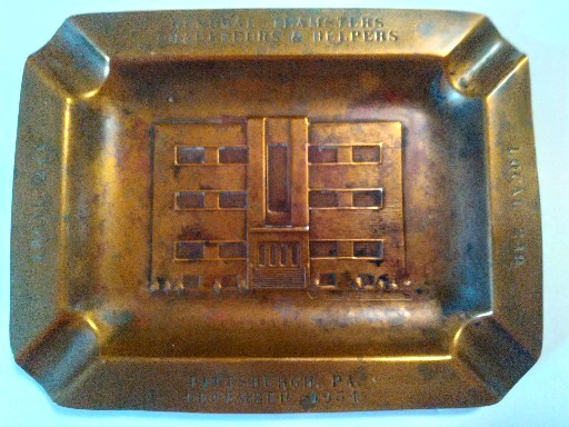 Vintage 1954 Chauffers & Helpers Union Cigar Ashtray Pittsburgh Local 249