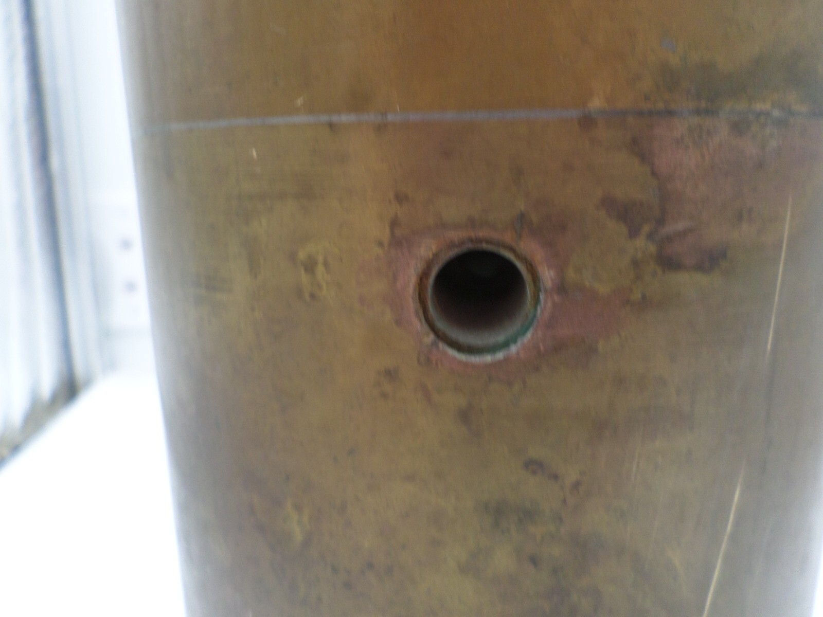 Vintage Diamond Mfg Brass Fare Box Money Vault Cylindrical 9″ X 4-3/4″ #28 DART