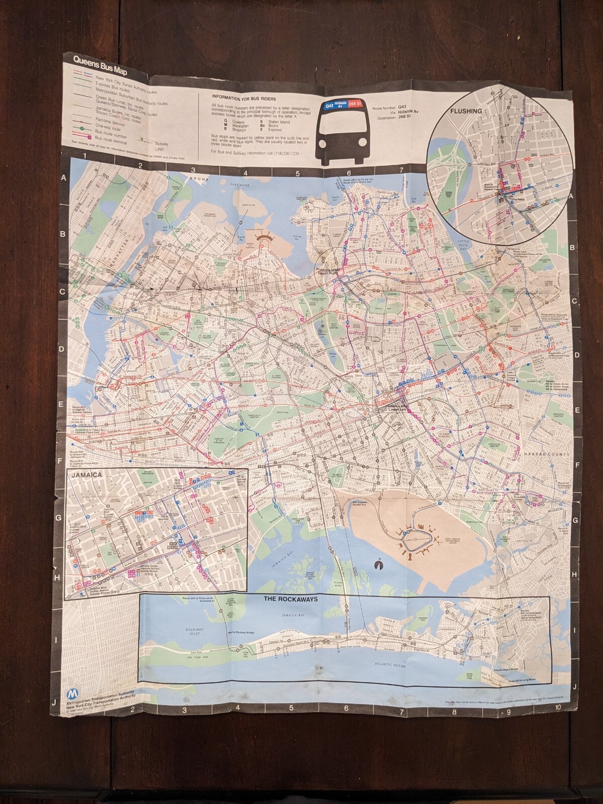 New York City Transit Queens Bus Map 1988