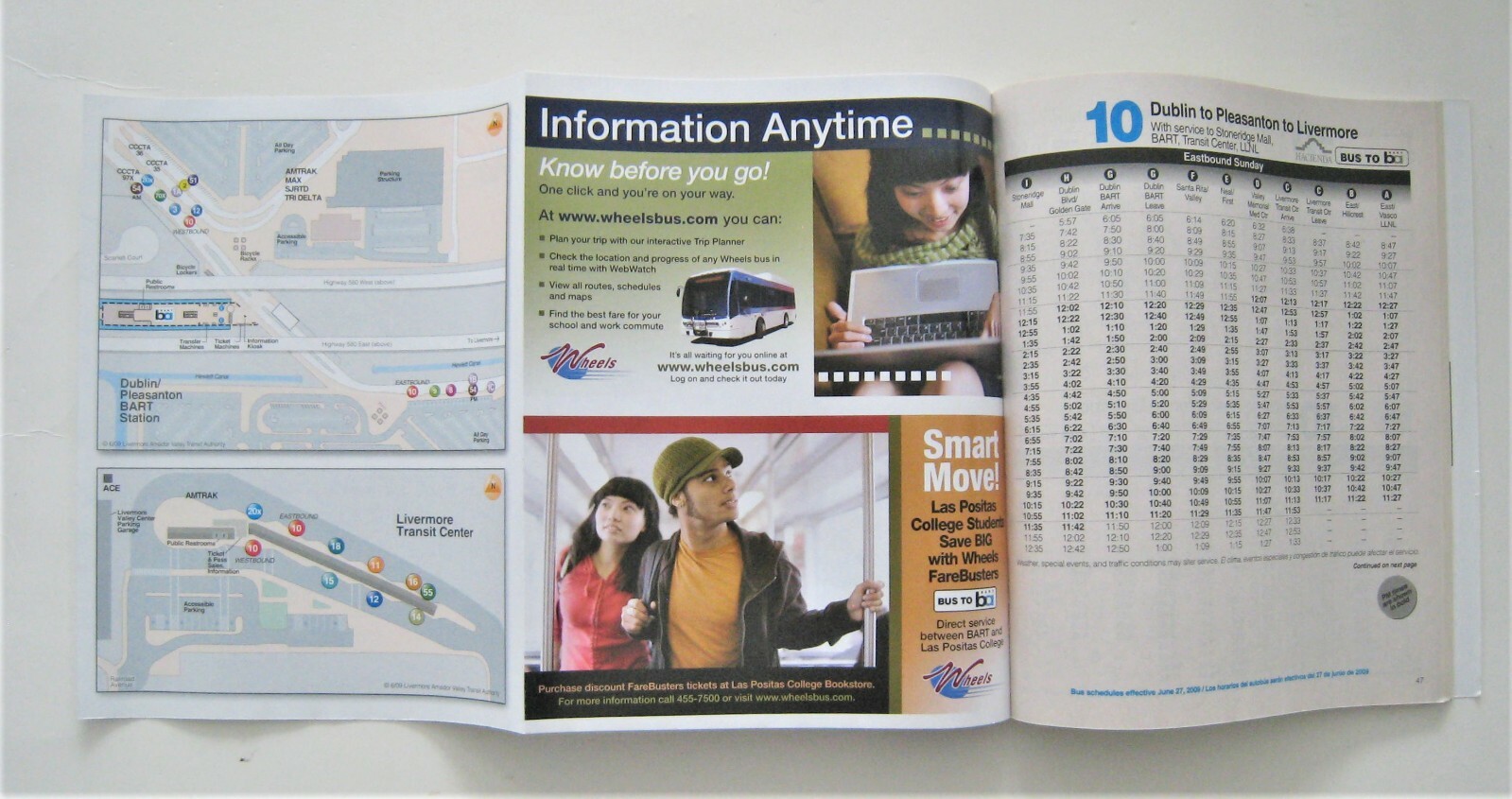 Wheels Bus Rider’s Guide Routes Schedule (2009) Livermore California CA