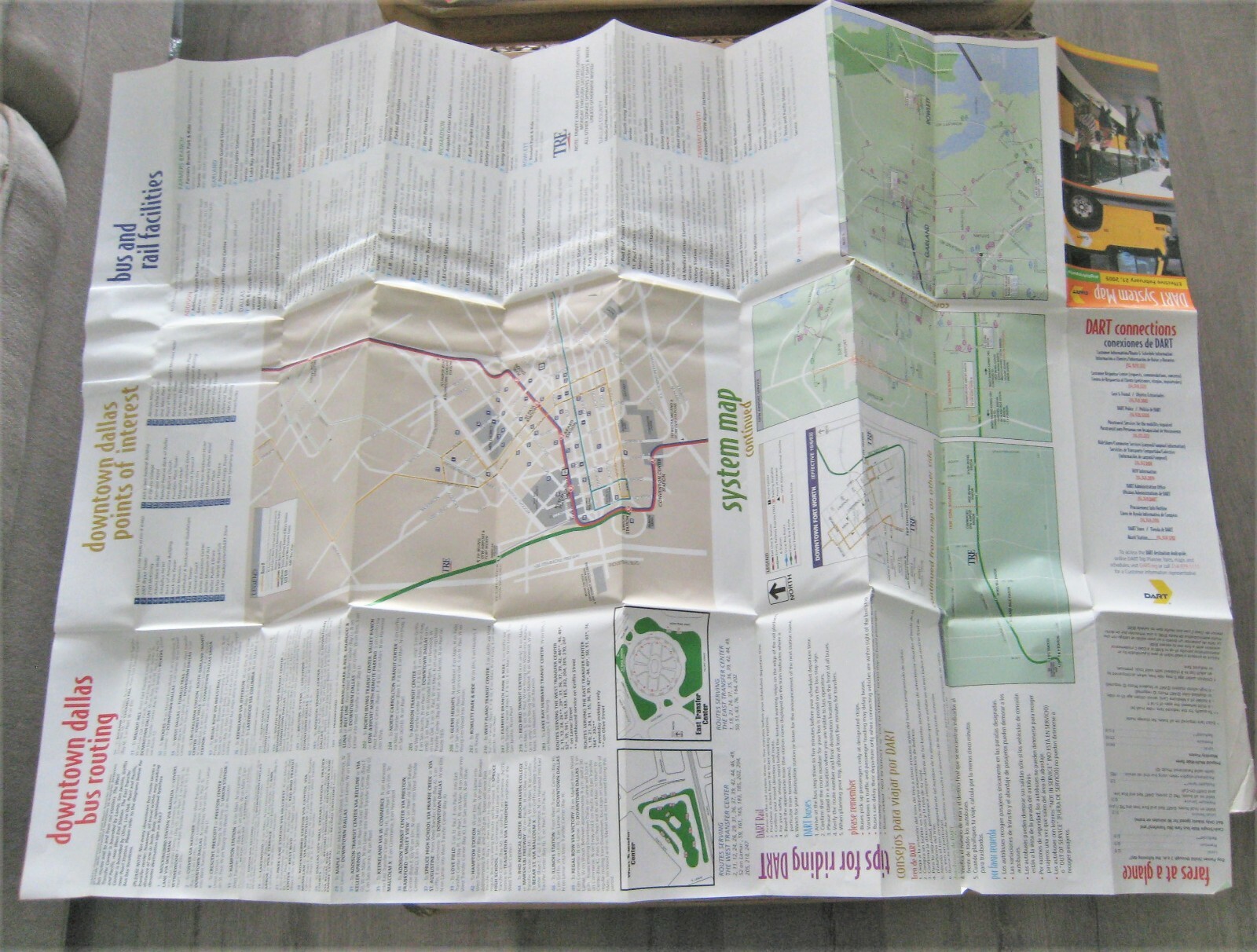 Lot of 8 Dallas Texas Area Bus Light Rail Trinity Railway Maps Timetables TX
