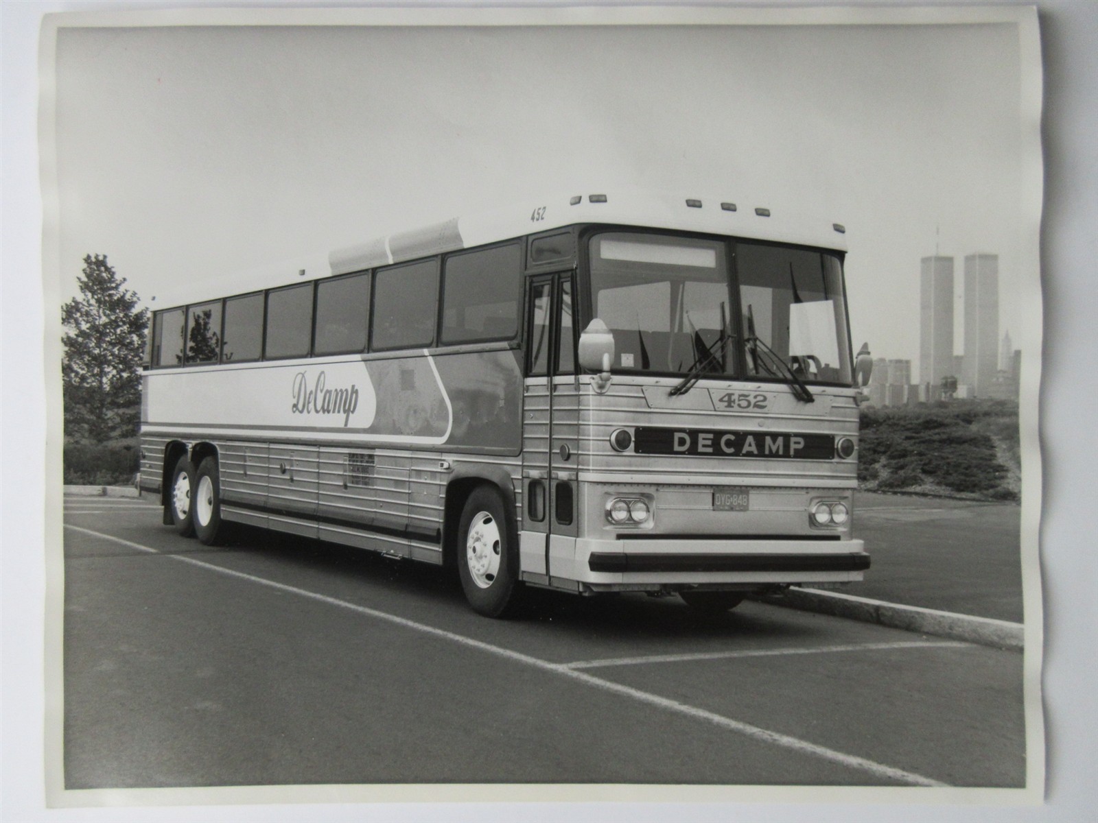 DeCamp Bus Lines NJ black & white photo 10″ x 8″ 1995 World Trade Center