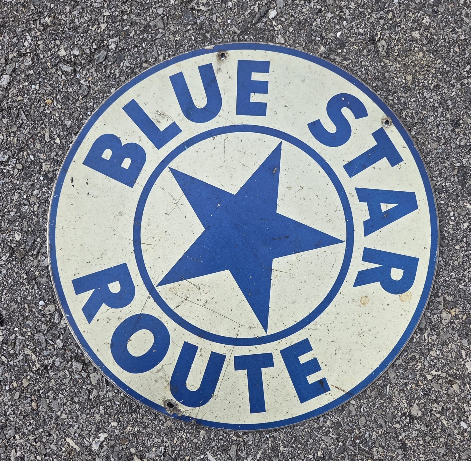 SOMERSET BUS COMPANY BLUE STAR ROUTE SIGN EMBLEM NJ NEW JERSEY VINTAGE