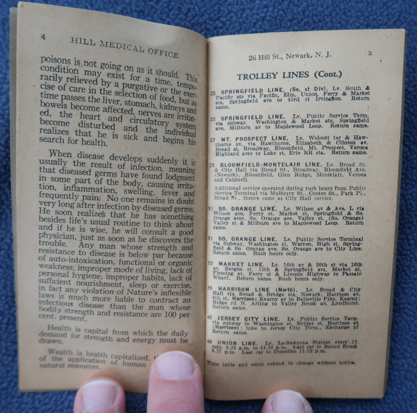 2 Vintage NEWARK NJ Trolley, Motor Bus and Health GUIDES 1932 & 1935