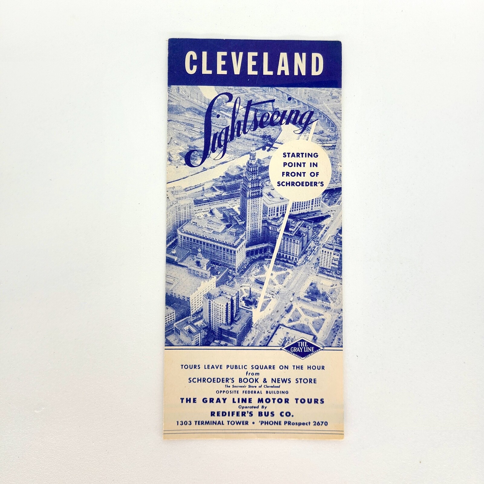 1930s Cleveland Ohio Vintage Travel Brochure Gray Line Redifers Bus Co Tours