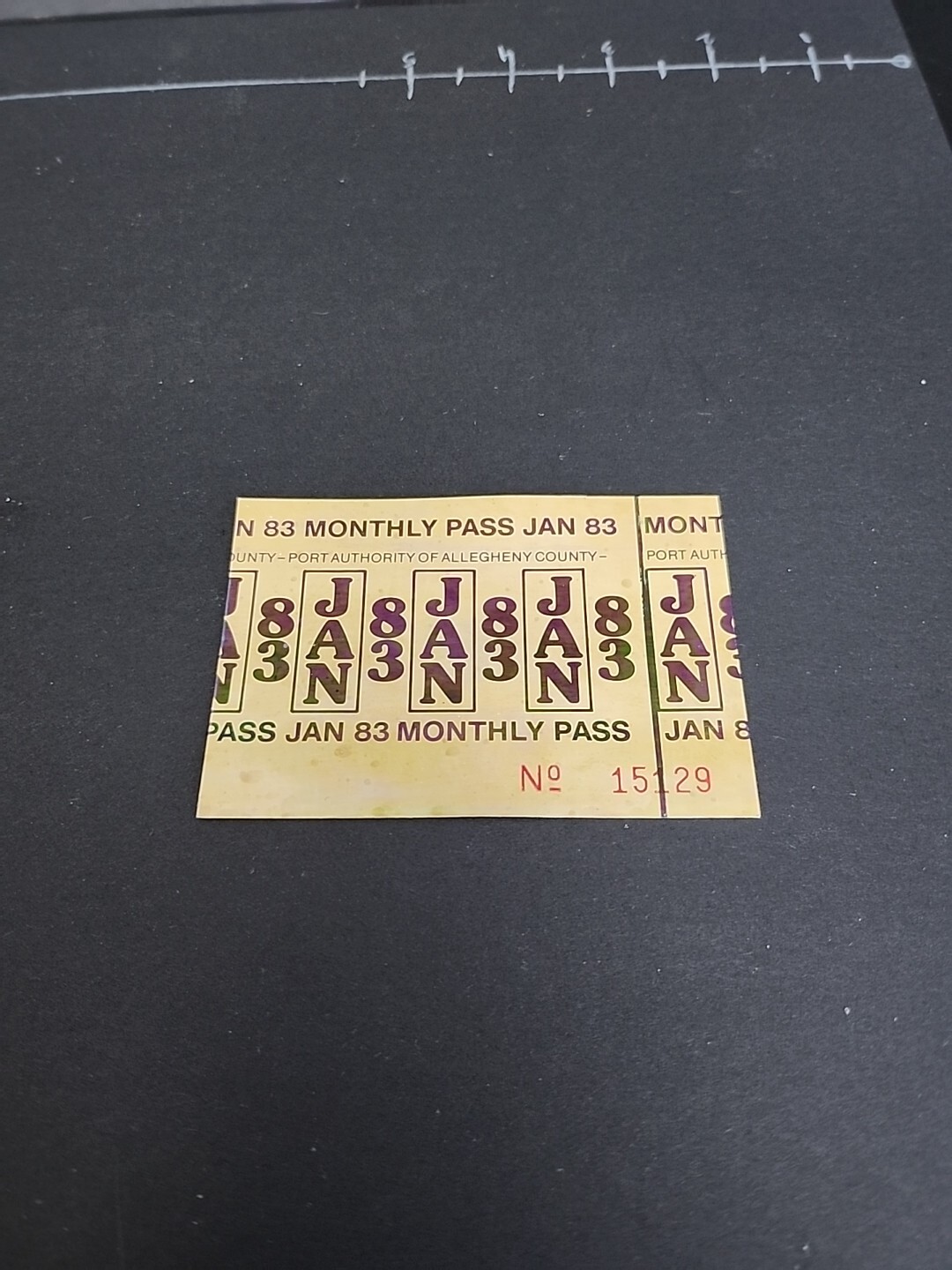 Vtg PAT Bus / Streetcar Monthly Pass Port Authority Allegheny County Rare 1983