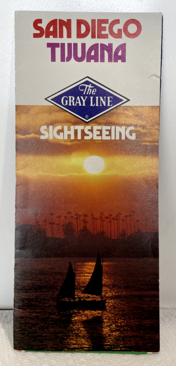 1980 Gray Line Bus Tour Brochure San Diego Tijuana Sightseeing Mexico California