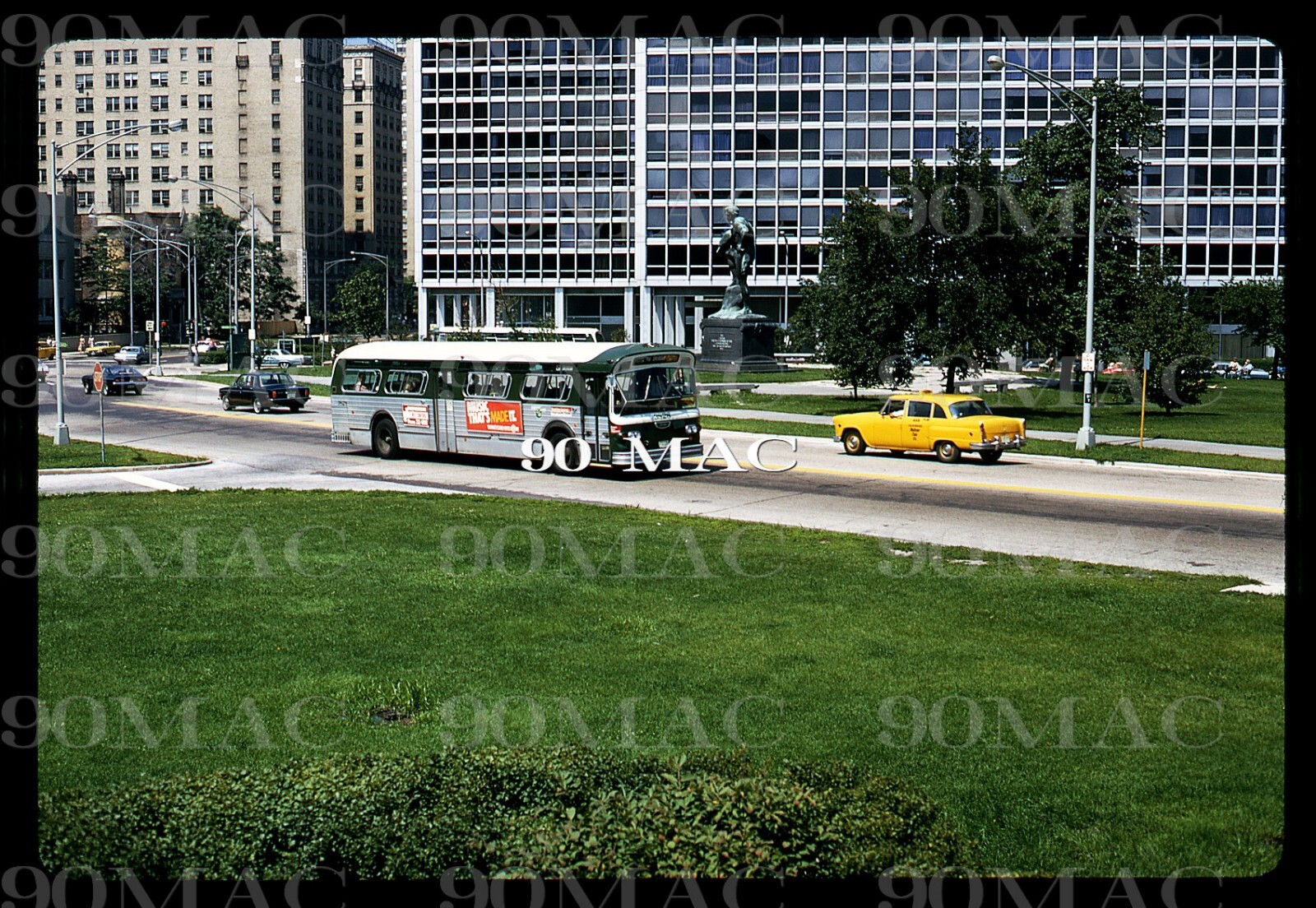Chicago (IL) CTA Flxible Bus #3828. Original Slide 1972.