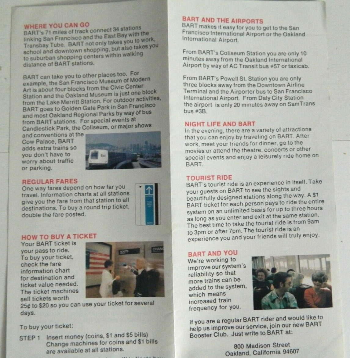 Vintage Fruitvale Bay Region Transit Brochure. T4