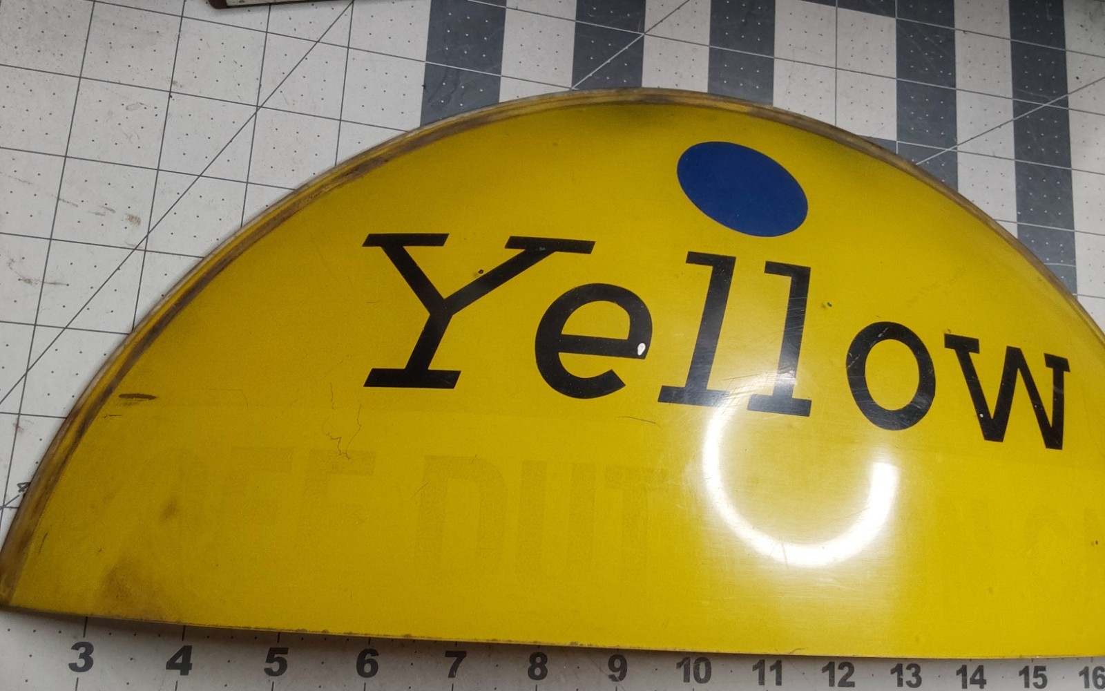Blue Dot Yellow Taxi Cab Roof Light Top Sign