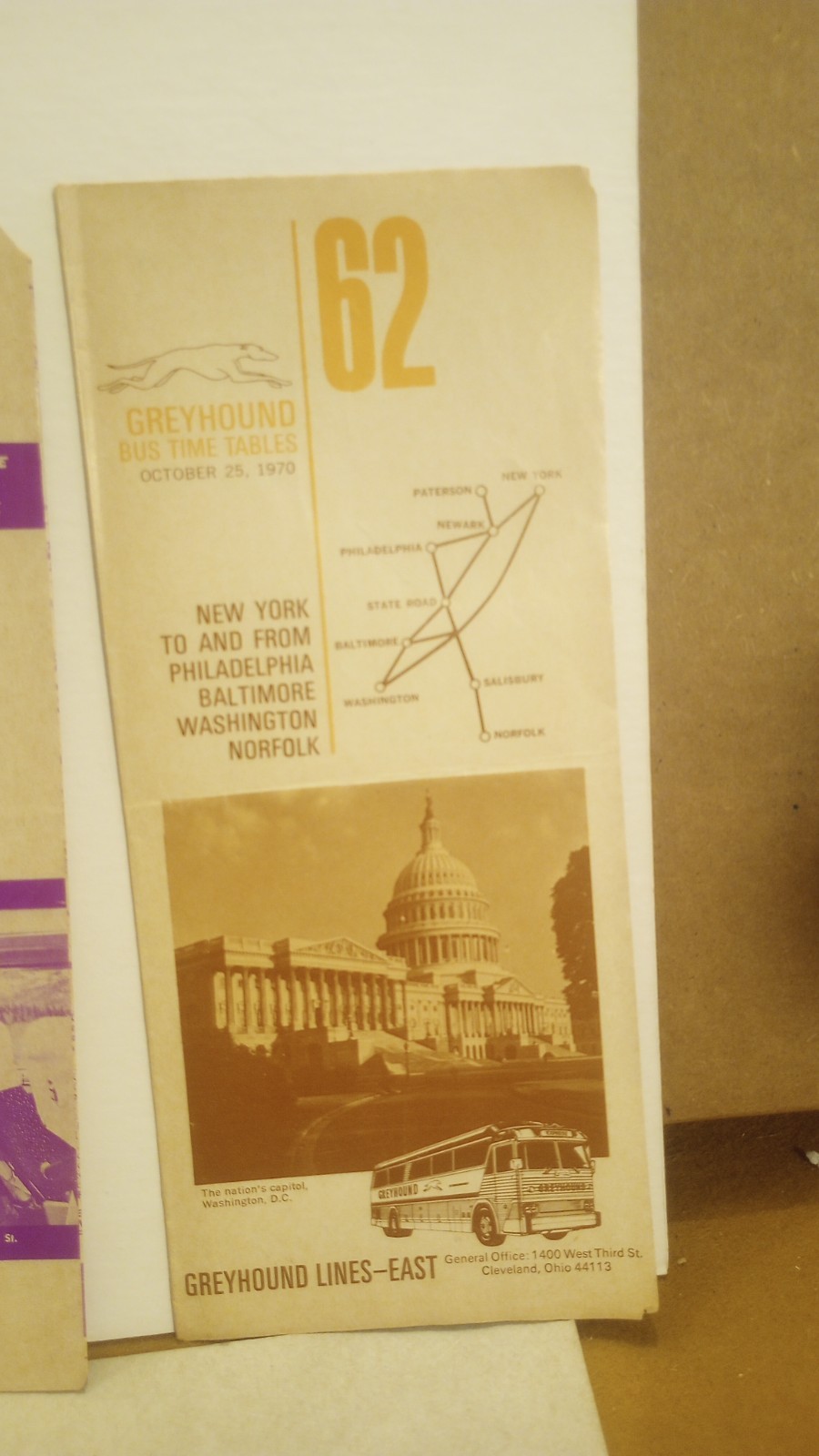 3 Vintage 1968, 1969 & 1970 Greyhound Bus Eastern Timetables