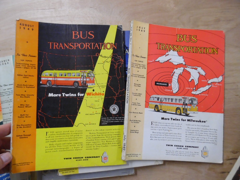 1940-1949 BUS TRANSPORTATION Magazine Lot of 10 issues