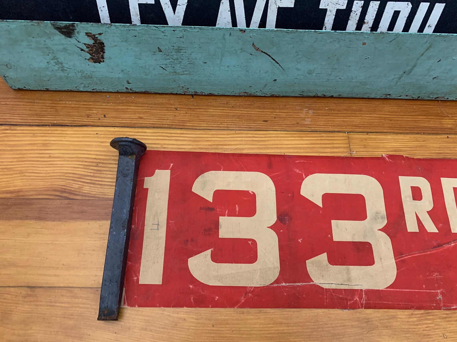 NY NYC BUS ROLL SIGN RED VELLUM BRONX WEST FARMS 133rd STREET IRT JEROME SUBWAY