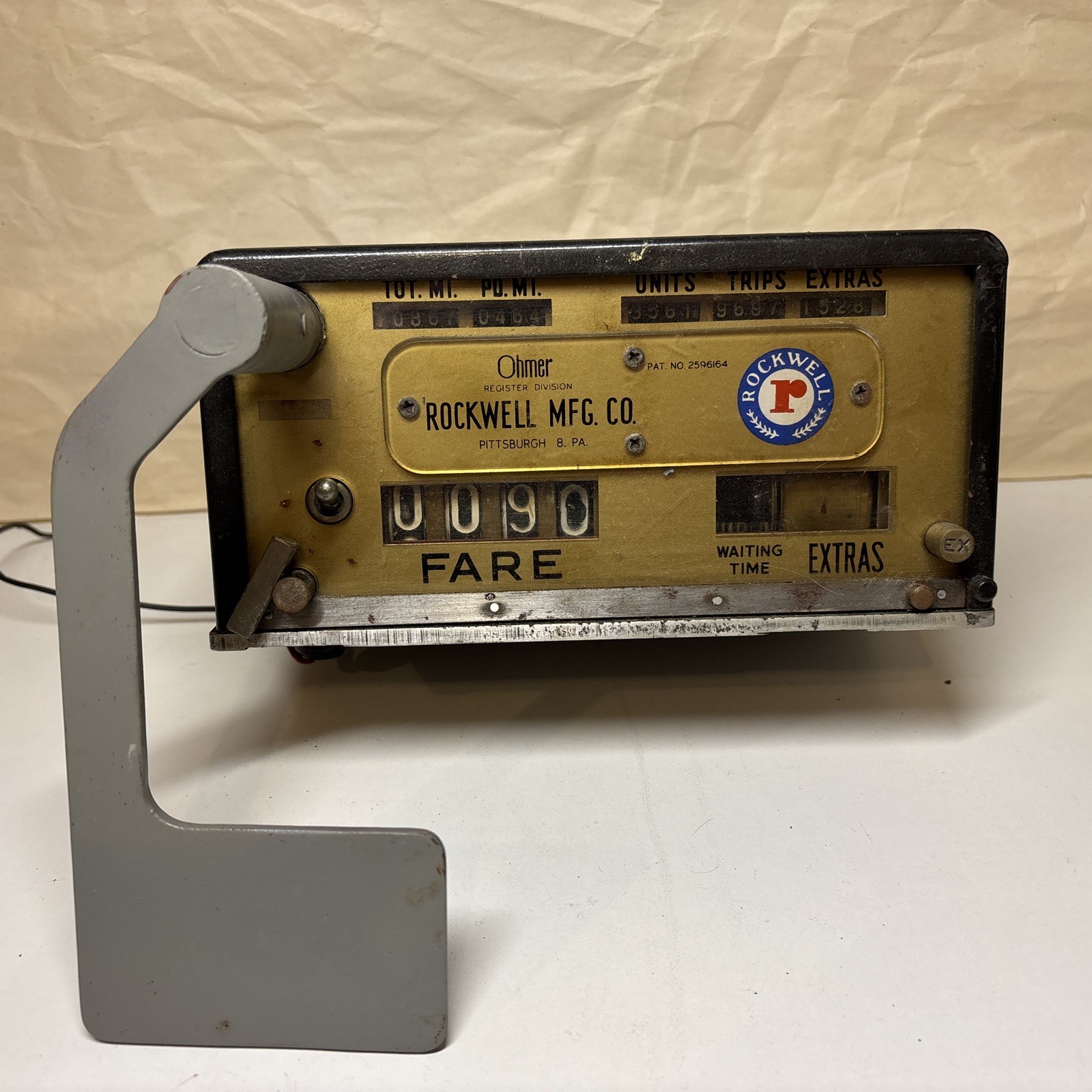 Vtg Taxi Cab Meter Rockwell Mfg Co Old Fare Box Ohmer Corp Pittsburgh PA U264A