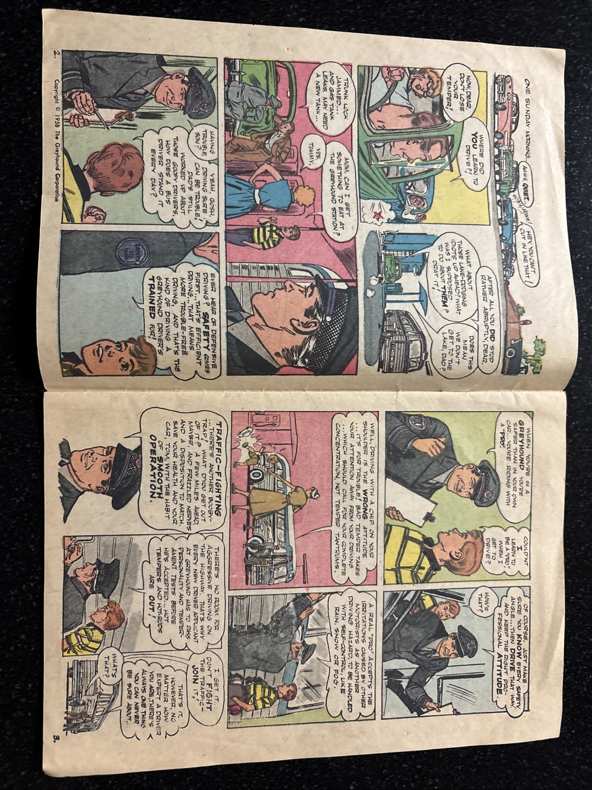 1958 Greyhound Bus Driver Comic Book – Safe Driving Promo VG