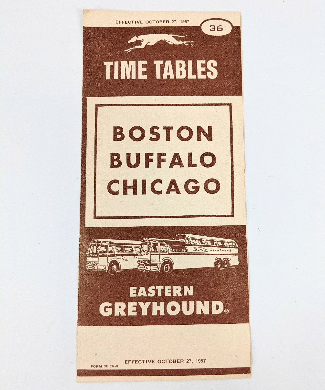 Eastern Greyhound Scranton Philadelphia Washington Time Table Brochure 1957 58