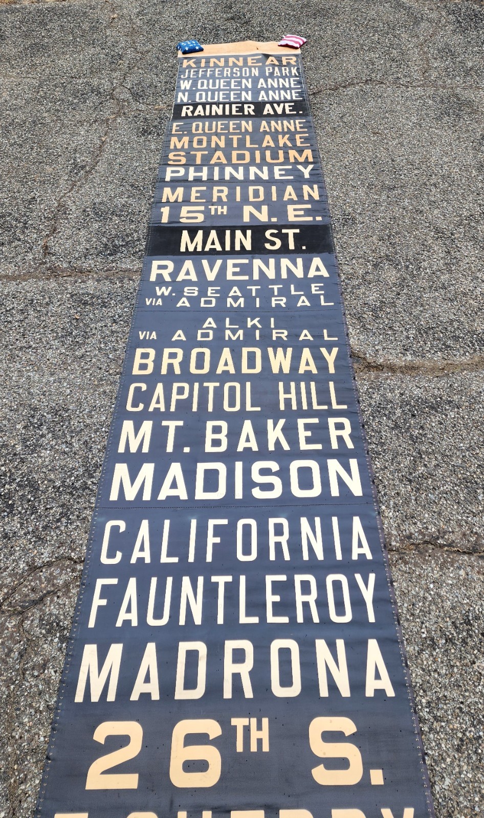 METRO TRANSIT KING COUNTY METRO STS BUS ROLL SIGN KINNEAR SEATTLE WASHINGTON