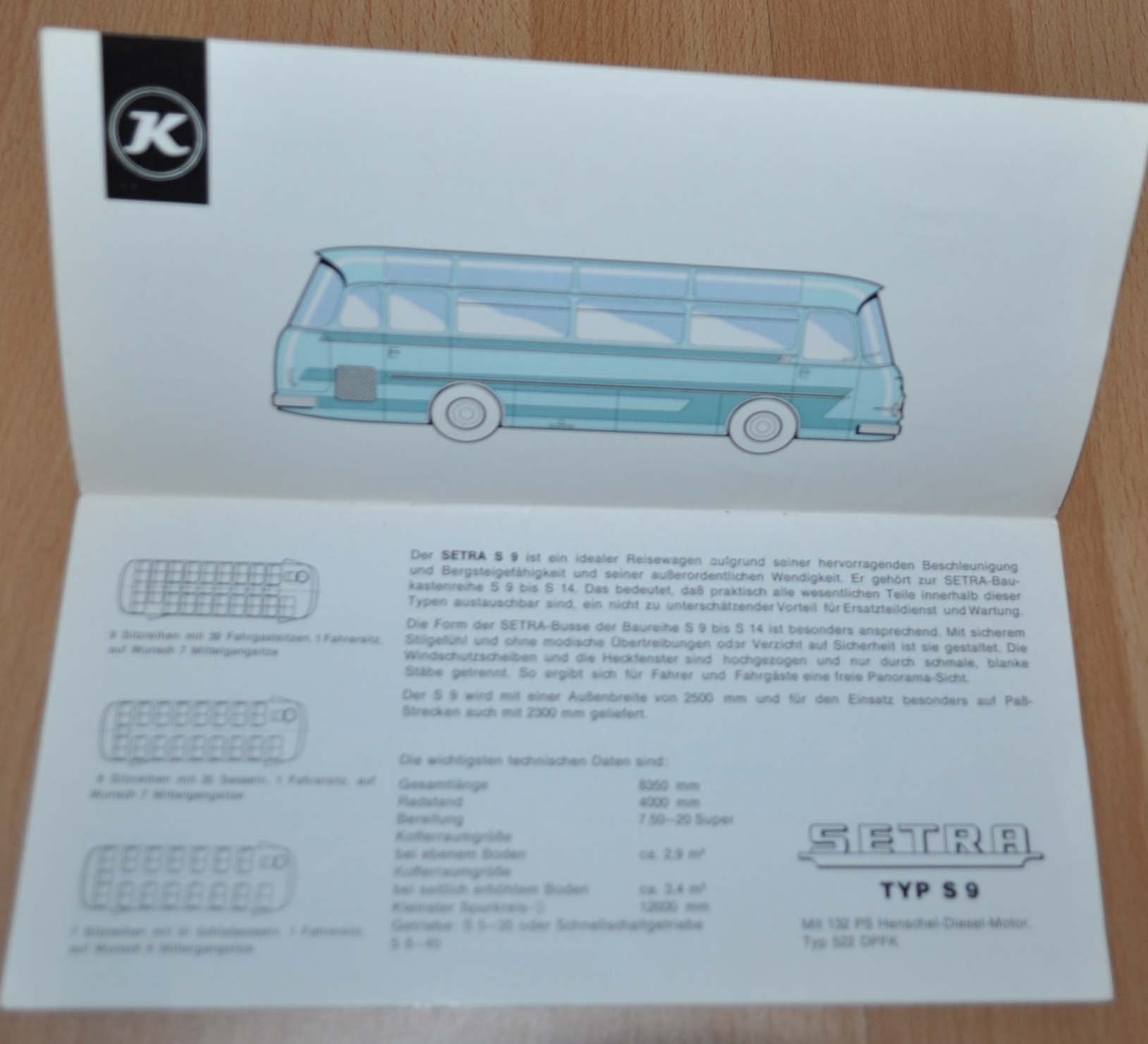 1962 Setra Range Bus Coach Kassbohrer Brochure Prospekt Continental Trailways