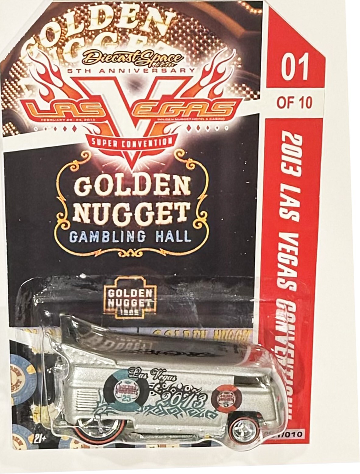Silver VW Drag Bus Custom Hot Wheels 2015 Las Vegas Convention Series w/RR 1/10