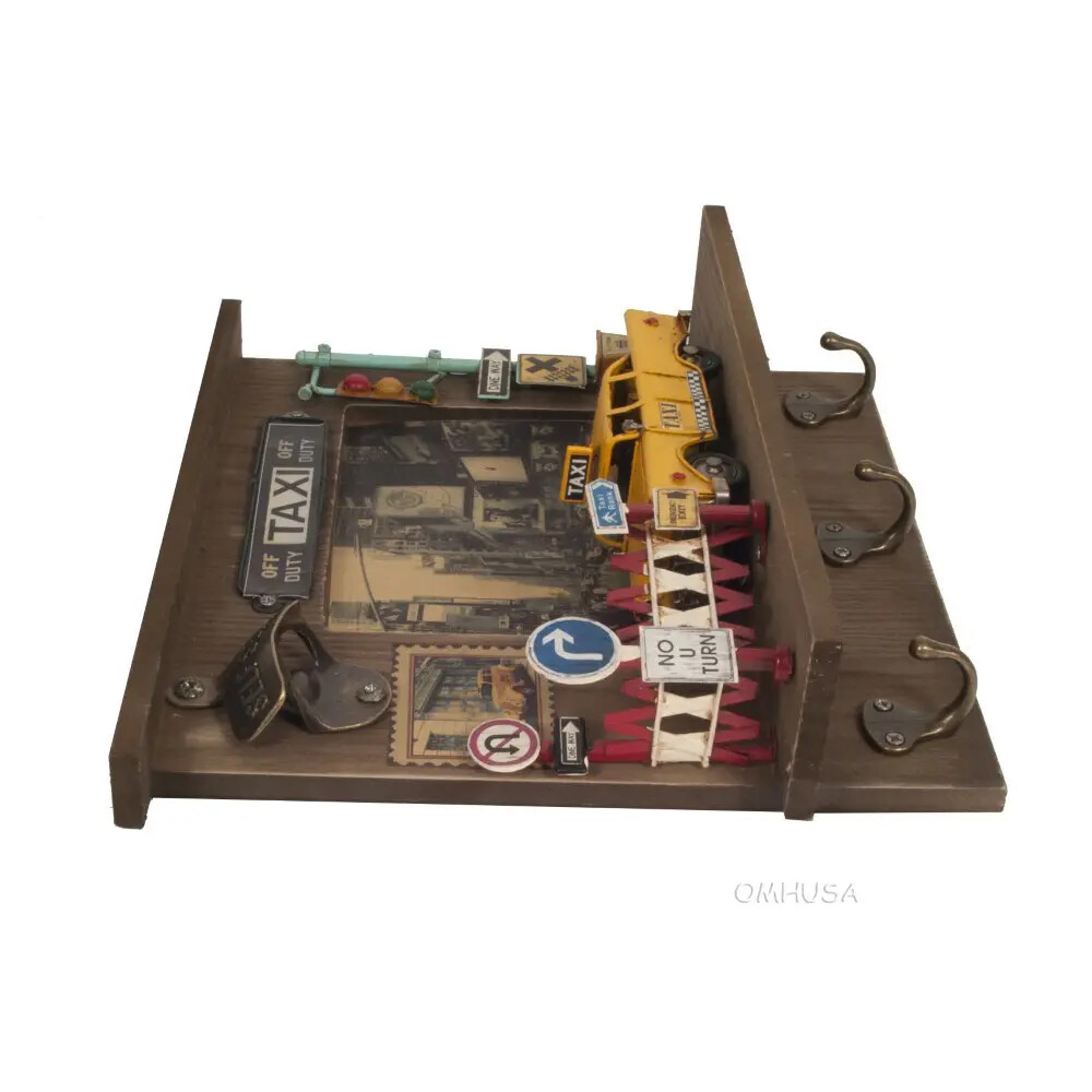 Vintage New York City Checker Taxi Shadow Box