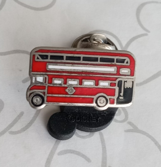 Double Decker Bus London United Kingdom Travel Badge Enamel Pin Vintage