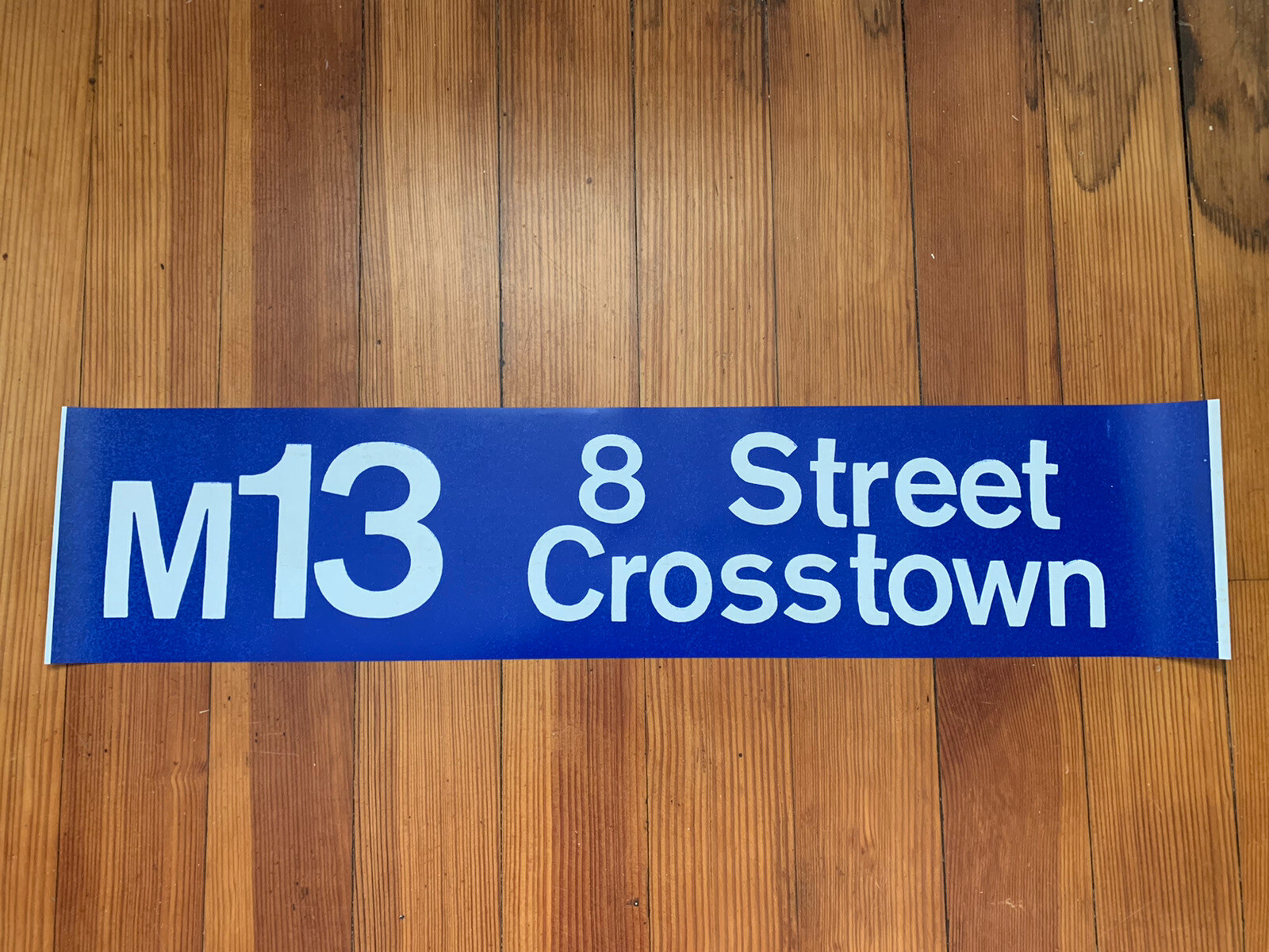 NY NYC BUS ROLL SIGN 1974 GM M13 8 STREET CROSSTOWN GREENWICH VILLAGE ST MARKS