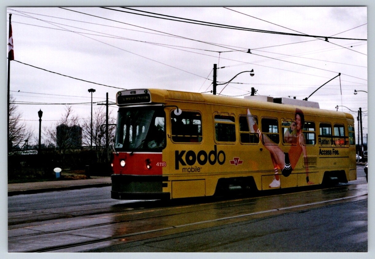 TTC Streetcar 4118 ‘Koodo’ Wrap, King St W & Queen St W Toronto Fuji 4×6 Print#1