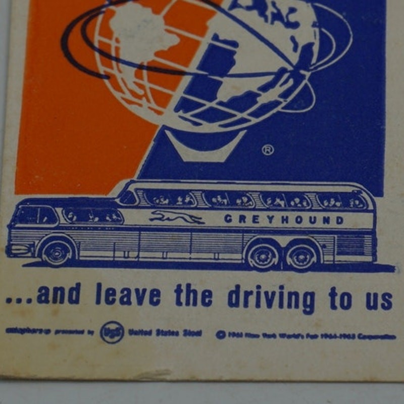 Greyhound Bus United States Steel USS New York World’s Fair Tag 1964