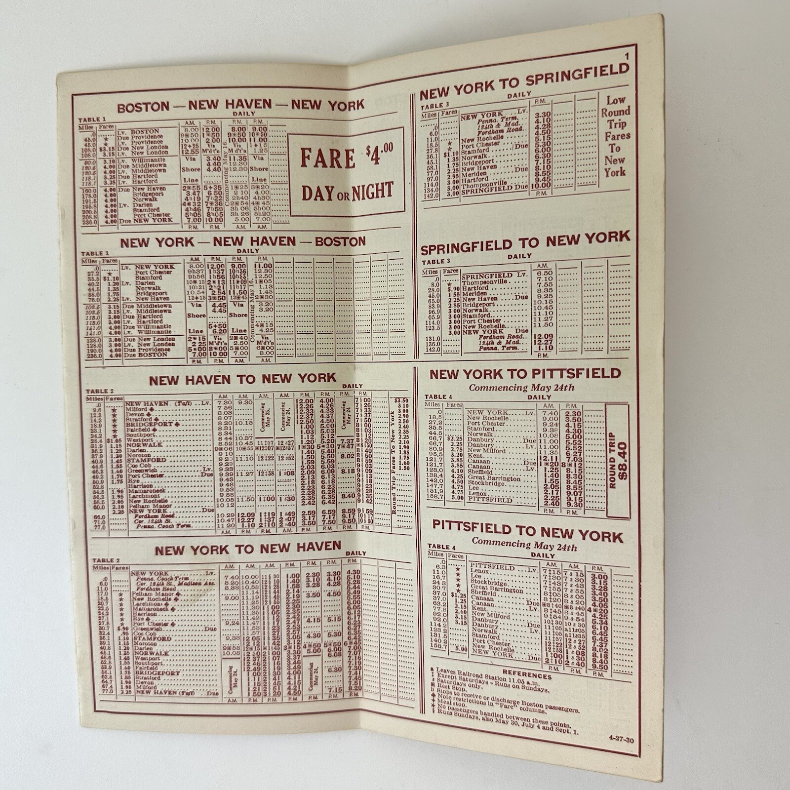 Antique Motor Coach Service New England Transportation Company April 27 1930