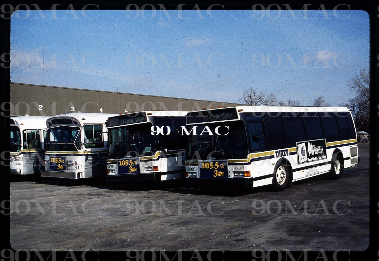 TARTA. FLXIBLE METRO BUS #800. Toledo (OH). Original Slide 1993.