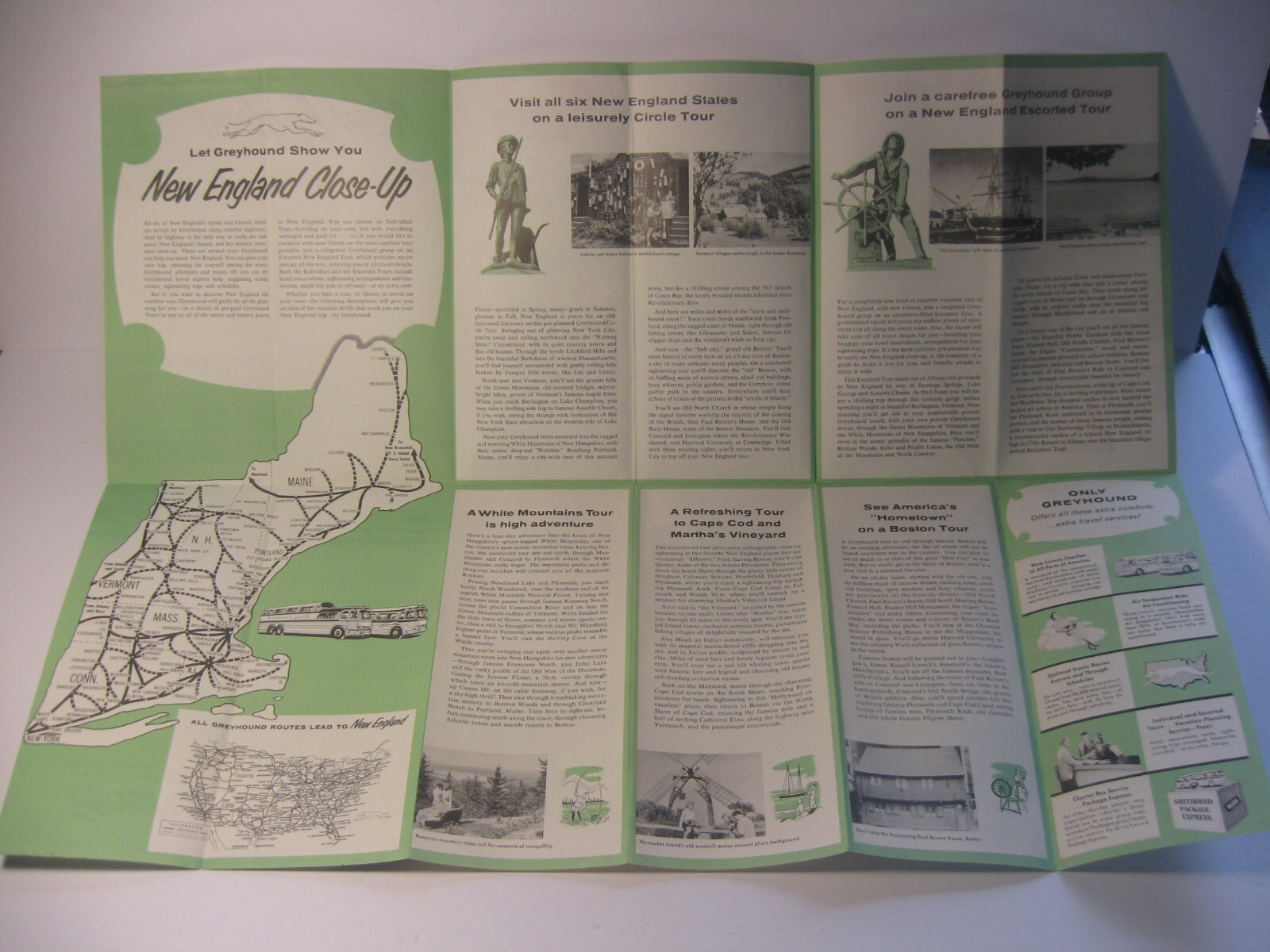 1956 Greyhound Trips + Tours Brochure New England
