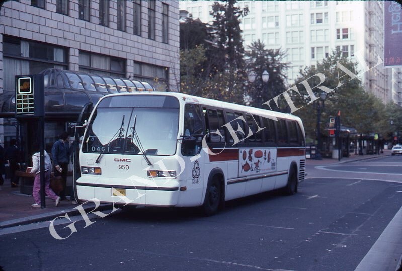1982 TRI-MET TRI-COUNTY METROPOLITAN TRANSPORTATION BUS SLIDE RTS PORTLAND OR
