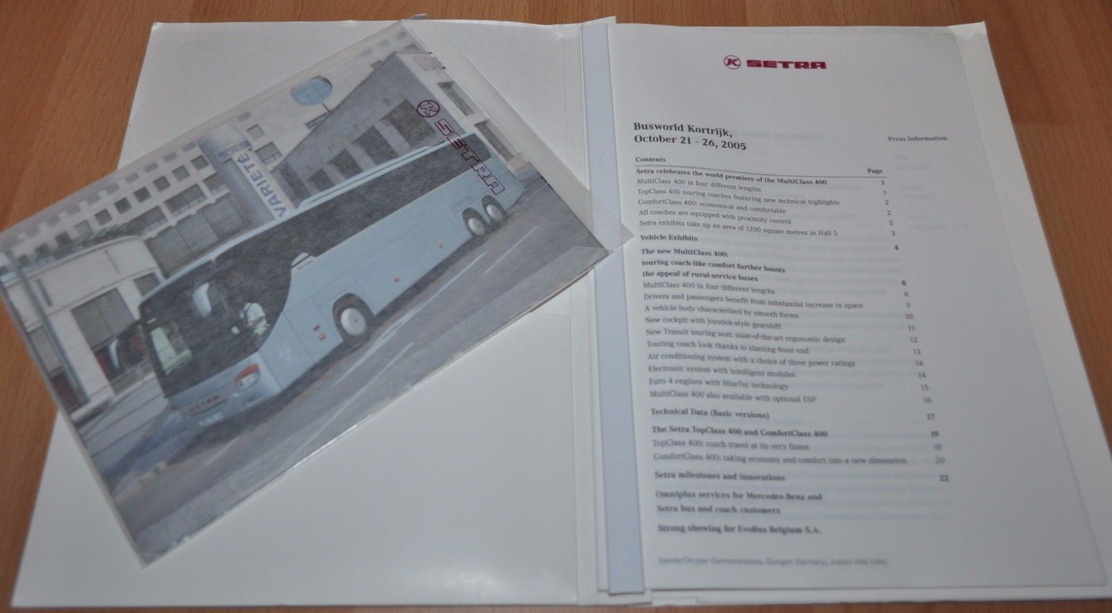 Setra Press Kit 2005 Folder Factory Photo Kassbohrer Bus Brochure Prospekt