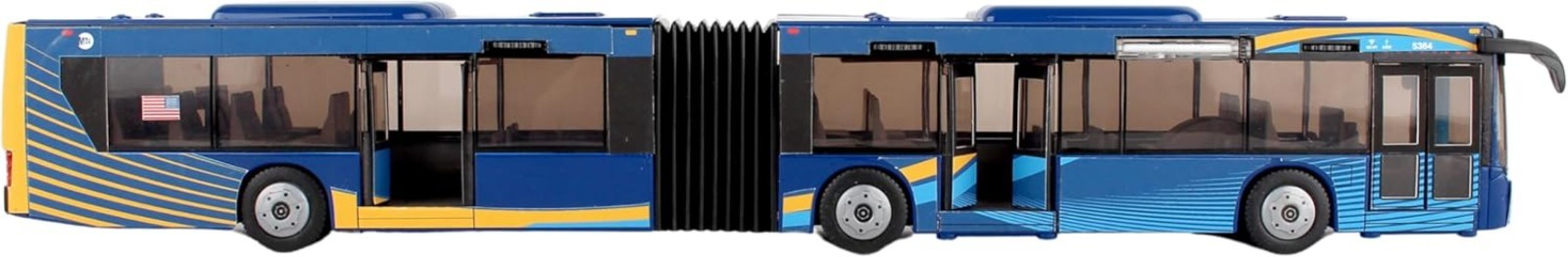 RT8571 16″ Articulated NYC Bus Toy – Blue/Brown//