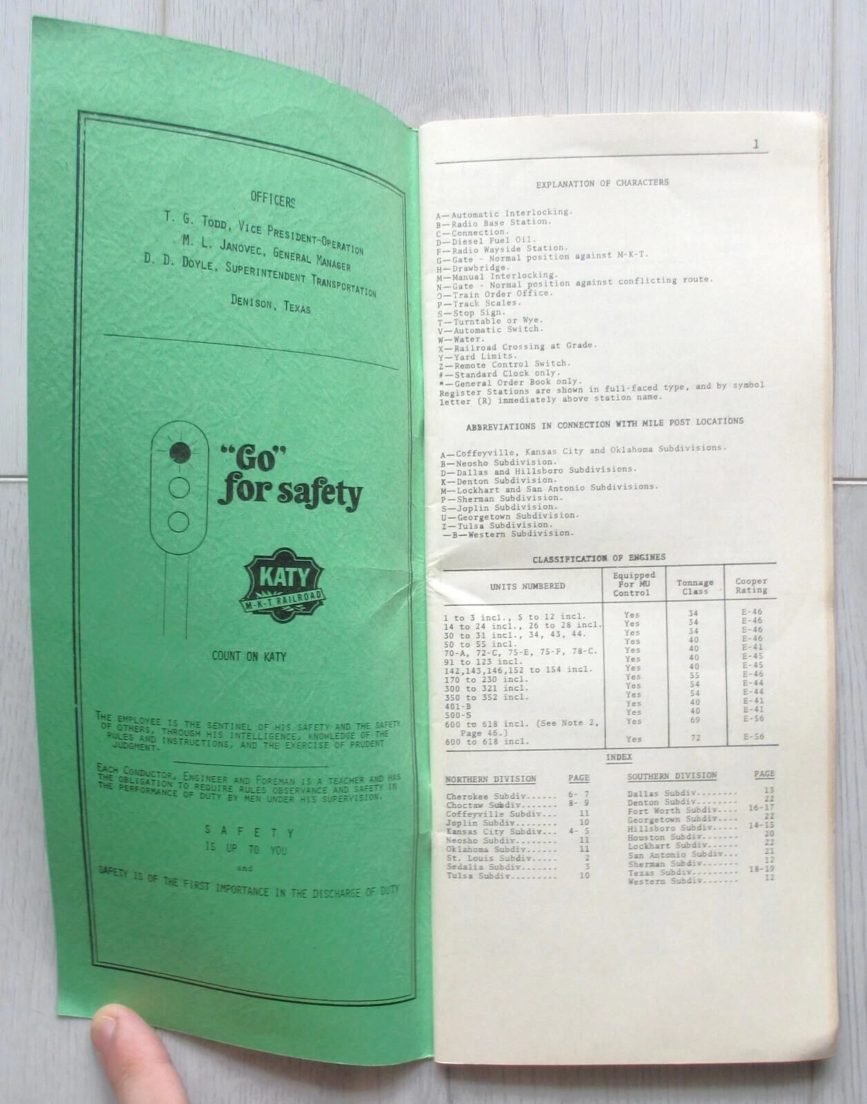 Vintage 1979 Missouri Kansas Texas MKT Katy Railroad System Timetable No. 7