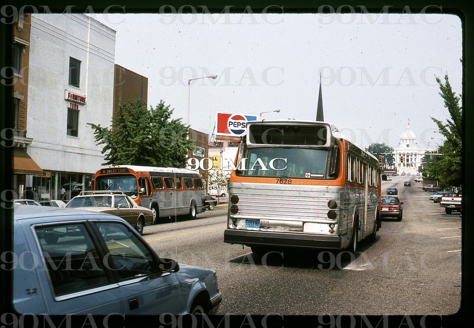 MATS. GM COACH BUS #7628. Montgomery (AL). Original Slide 1988.